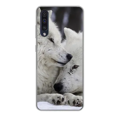 Produktbild von MuchoWow® Handyhülle Schutzhülle Hülle für Samsung Galaxy A50 Wölfe - Schnee - Familie Silikon Softcase Handy Hülle - Mobiltelefonhülle