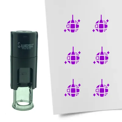 Produktbild von CombiCraft Selbstfärbender Stempel 'Discokugel' in der Farbe Lila, Ø10mm