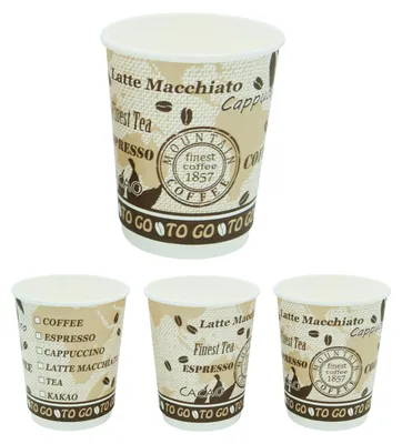 Produktbild von 175x Premium Kaffeebecher Doppelwand "Coffee to go" beschichtet 200 ml