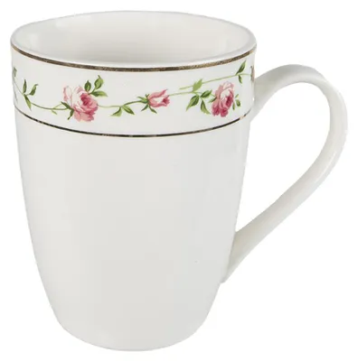 Obrázek produktu pro Clayre & Eef Hrnek 300 ml Bílý růžový porcelán Květiny