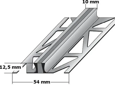 Produktbild von PROVISTON Dehnungsfugenprofile | 12.5 x 54 x 2500 mm | Fliesentrennprofile Fugenleisten Metallprofile Bodenprofile Aluminium eloxiert Aluminiumfarbend
