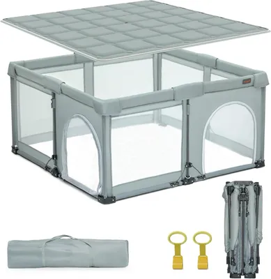 Immagine prodotto di Area giochi pieghevole per bambini – Include tappetino da gioco imbottito e piedini antiscivolo – Dimensioni: 150x180x67 cm