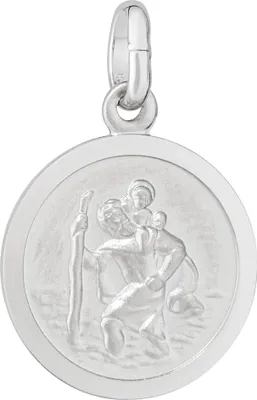 Produktbild von NKlaus Kettenanhäger Christophorus 925 Silber matt diamantiert 13mm Talisman christlich 13437