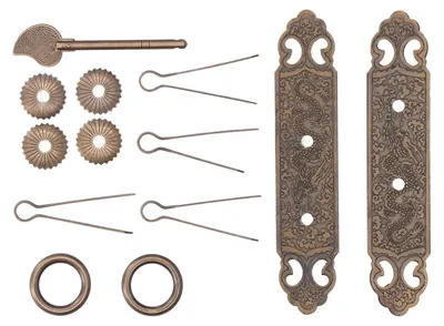 Produktbild von Türgriff, antikes Messing, exquisites Muster, gerade Stange, Zubehör für Schrank, Kleiderschrank