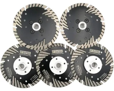 Productafbeelding van Diamantzaagschijf, 5 stuks, 125 mm, M14, Turbo, met beschermtandjes, voor het zagen, slijpen van graniet, marmer, beton, tegels