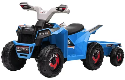 Produktbild von HOMCOM Kinderquad Kinder Elektro-Quad, 6V Elektroauto mit Anhänger Metall Blau