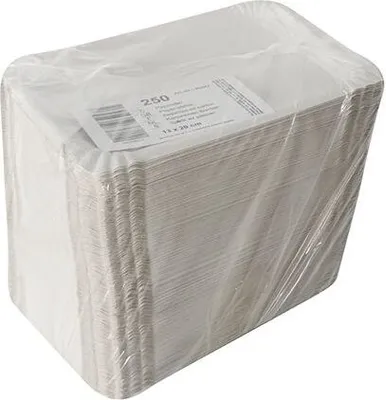 Produktbild von 1000 tradingbay24 Teller, Pappe [rc] eckig 13 cm x 20 cm weiss extra stark tbU95647 Einewgteller Pappteller stabil