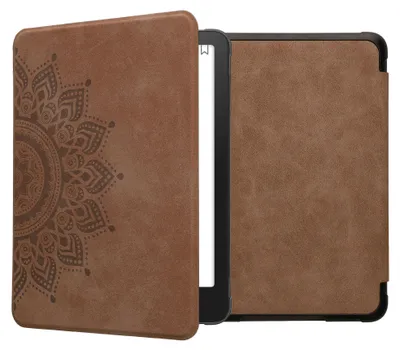 Produktbild von kwmobile Hülle kompatibel mit Amazon Kindle Paperwhite (2024)/Colorsoft - Kunstleder eReader Schutzhülle - Aufgehende Sonne Braun
