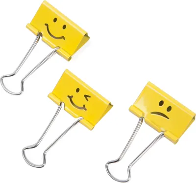 Obrázok produktu pre RAPESCO Skladacie klipy (W)19 mm žlté Emoji 20 kusov