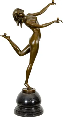 Produktbild von Bronzeskulptur Frau Akrobatin im Antik-Stil Bronze Figur Statue 54cm