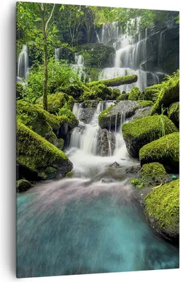Produktbild von Bild auf Leinwand - Leinwandbild - Einteilig - Park Wasserfall Wasser - 80x120cm - Wand Bild - Wanddeko - Wandbilder - Leinwanddruck - Wanddekoration - Leinwand bilder - Wandbild - PA80x120-3754