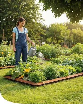 Produktbild von Brauner Cortenstahl-Rasengitter - 100 cm x 20 cm - natürliche Hindernisbarriere - Rasenabsicherung - Gartenpflegehilfe
