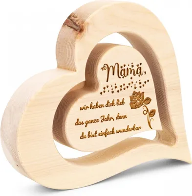 Produktbild von Zirbenherz 20cm Mama wir haben dich lieb
