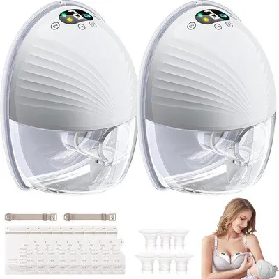 Image de Tire-lait électrique mains libres, portable, double obturateur, 3 modes, 9 niveaux, sans BPA (17/19/21 mm)