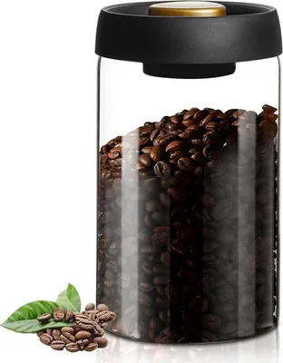 Produktbild von Luftdichte Kaffeekanne mit 1200ml Fassungsvermögen und Vakuumverschluss für Kaffee, Getreide und Snacks