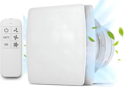 Productafbeelding van PolkaHome® Badkamerventilator Ø100mm – Lucht Afvoer & Toevoer – Afstandsbediening – 3 Snelheden Afzuiging badkamer