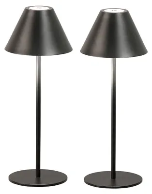 Produktbild von 2er Set LED Tischlampe, Touchdimmer, Akku, 2 Höhen, H 36 cm