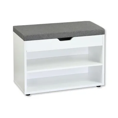 Produktbild von KESPER Schuhschrank mit Sitzkissen, , weiß, 60x30x45 cm, Staufach & Platz für 4–6 Paar Schuhe, Klappdeckel, 1591413