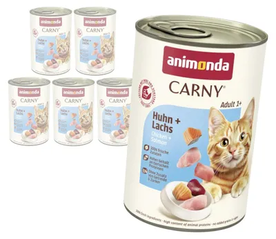 Zdjęcie produktu dla Animonda Carny Adult 6x400g Mokra Karma Dla Kota z Kurczakiem i Łososiem