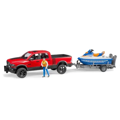Produktbild von BRUDER RAM 2500 Power Wagon mit Anhänger, Personal Water, Stadtautomodell, 4 Jahr(e), Acrylnitril-Butadien-Styrol (ABS)