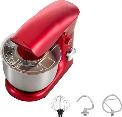 Zdjęcie produktu dla SucceBuy maszyna do wyrabiania ciasta robot kuchenny do pieczenia, maszyna do wyrabiania ciasta o mocy 1500 W z misą ze stali nierdzewnej (4,2 l), hakiem do ciasta, ubijaczką i trzepaczką, 10-stopniowy mikser stojący z regulacją nachylenia