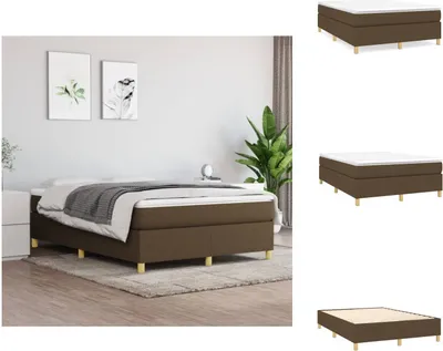 Produktbild von vidaXL Boxspringbett mit Matratze Dunkelbraun 140x190 cm Stoff -  Betten & Bettgestelle