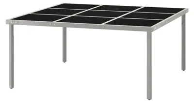 Produktbild von Garten-Esstisch, Gartentisch, Terrassentisch, Esstisch Garten, Gartenesstische, Gartenmöbel, Außentisch, 170x170x74,5 cm Glas und Stahl