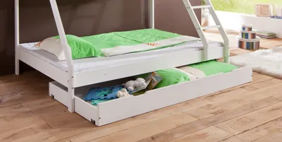 Produktbild von Relita - Bettkasten zu Bett Mike in Buche massiv weiß lackiert