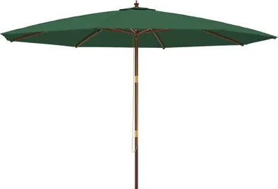 Produktbild von vidaXL Sonnenschirm mit Holzmast Grün 400x273 cm