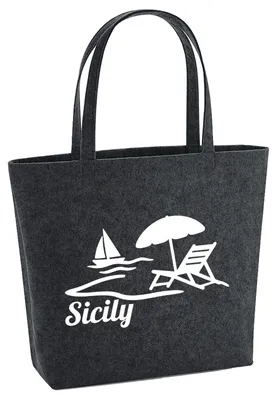 Produktbild von Huuraa Filzshopper Sicily Italien 22 Liter Charcoal Melange Filztasche Geschenkidee