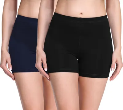 Produktbild von Merry Style Damen Shorts Radlerhose Boxershorts aus Viskose 2Pack MS10-283(Schwarz/Marineblau (2Pack), XS)