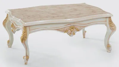 Produktbild von Casa Padrino Luxus Barock Wohnzimmertisch Beige / Weiß / Gold 116 x 90 x H. 50 cm - Edler Massivholz Couchtisch im Barockstil - Barock Wohnzimmer Möbel