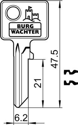 Produktbild von Burg-Wächter Zubehör Zylinderschlösser ROHLING 65 R 6390