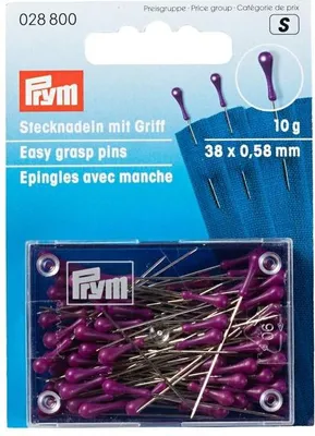 Obrázok produktu pre Špendlíky s predĺženou hlavičkou (ergonomické), fialové, 10 g