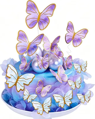 Imagen del producto de Decoraciones tridimensionales de mariposas para cupcakes, 40 unidades, de varios colores y tamaños, ideales para decorar pasteles y cupcakes