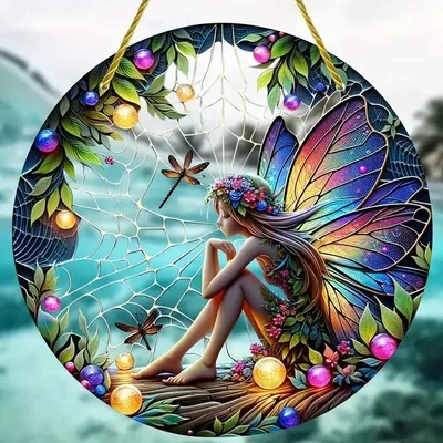 Zdjęcie produktu dla Łapacz Słońca Fairy - Witrażowy Element Dekoracyjny XL KP32260