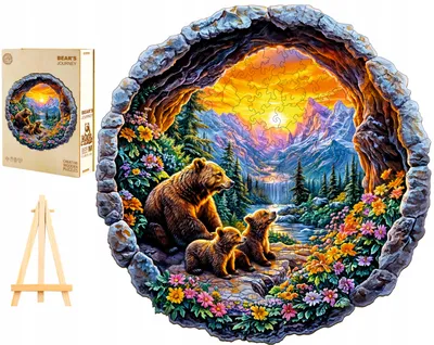 Produktbild von Pasjo24 Holzpuzzle 295 Teile Bärenfamilie Holzkiste