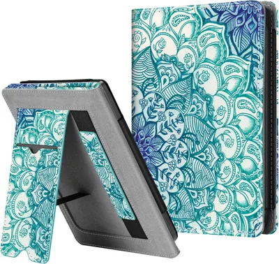 Produktbild von Fintie Hülle kompatibel für Tolino Shine 3 2018 / Kobo Clara HD/Kobo Nia - Kickstand Schutzhülle mit Kartenfach Handschlaufe und Auto Sleep/Wake Funktion, Smaragdblau