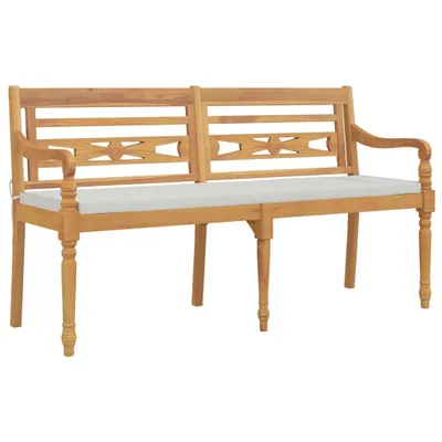 Produktbild von Batavia-Bank mit Kissen 150 cm Massivholz Teak