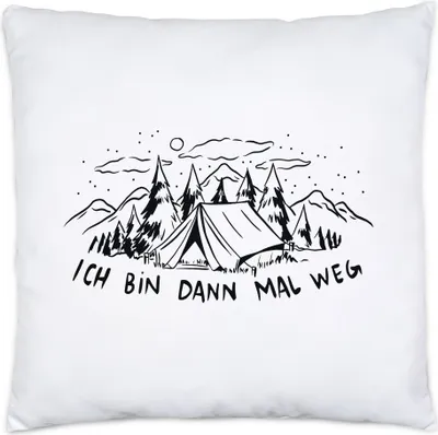Produktbild von Ich bin dann mal weg Kissen Inkl Füllung Camping Zelten Wohnwagen Naturliebhaber Wildcamping Geschenk
