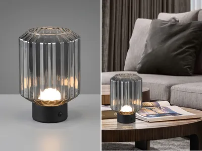 Produktbild von Akku Tischleuchte LORD mit Rauchglas