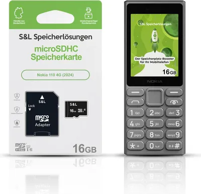 Produktbild von microSD Speicherkarte S&L für Nokia 110 4G (2024) - Speicherkapazität: 16 GB