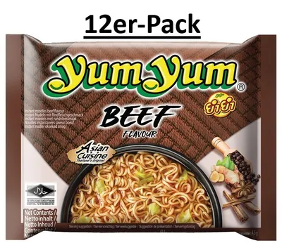 Produktbild von 12 x Yum Yum Instantnudeln Rindfleisch 60g