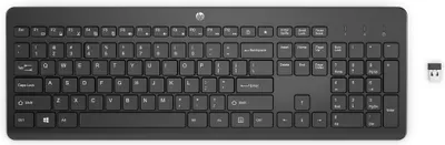 Zdjęcie produktu dla HP Klawiatura bezprzewodowa 230, Penowymiarowy (100%), Bezprzewodowy, RF Wireless, Membranowa, QWERTY, Czarny