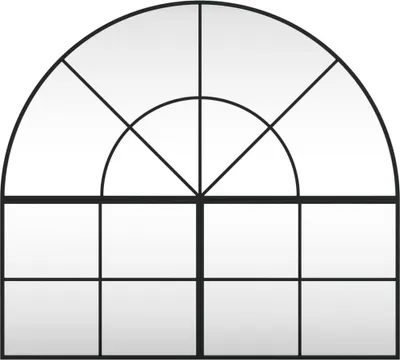 Produktbild von Cloris Designermöbel Wandspiegel Schwarz 100x90cm Gewölbt Eisen - 2026Neu494778 - Wandspiegel