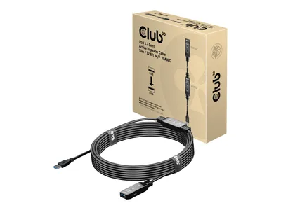 Zdjęcie produktu dla CLUB3D CAC-1405, 10 m, USB A, USB A, USB 3.2 Gen 2 (3.1 Gen 2), 5 Gbit/s, Czarny
