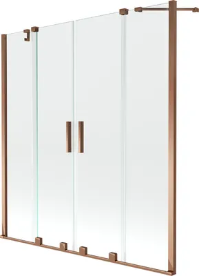 Zdjęcie produktu dla Mexen Velar Duo parawan 140x150 cm, różowe złoto, szkło transparent