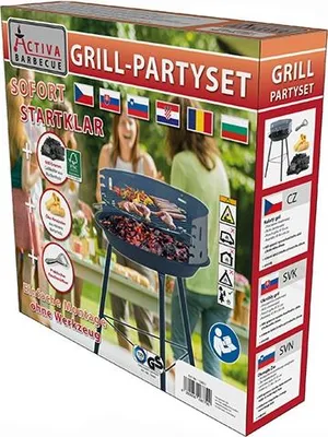 Zdjęcie produktu dla Grill na węgiel drzewny / grill okrągły Activa Venezuela party set powierzchnia grillowania Ø33cm