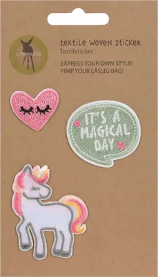 Produktbild von Lässig Unicorn Textil Sticker 3tlg.