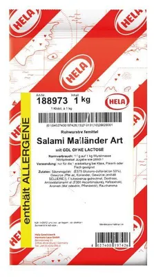 Productafbeelding van Hela - Salami Mailänder, milde smaak, 1 kg verpakking